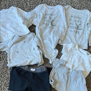Moon and stars themed baby clothes